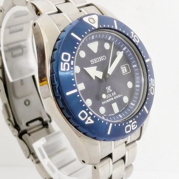 16 45-588987-14 [Y] セイコー SEIKO プロスペックス ダイバーズ V147-0AW0 ソーラー メンズ 腕時計 青系文字盤 鹿45_画像3