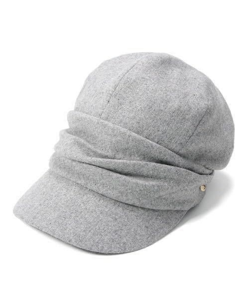 新品タグ付き　イロドリ　irodori 帽子 キャスケット　　 定価2,900円　ライトグレー　冬仕様_画像10
