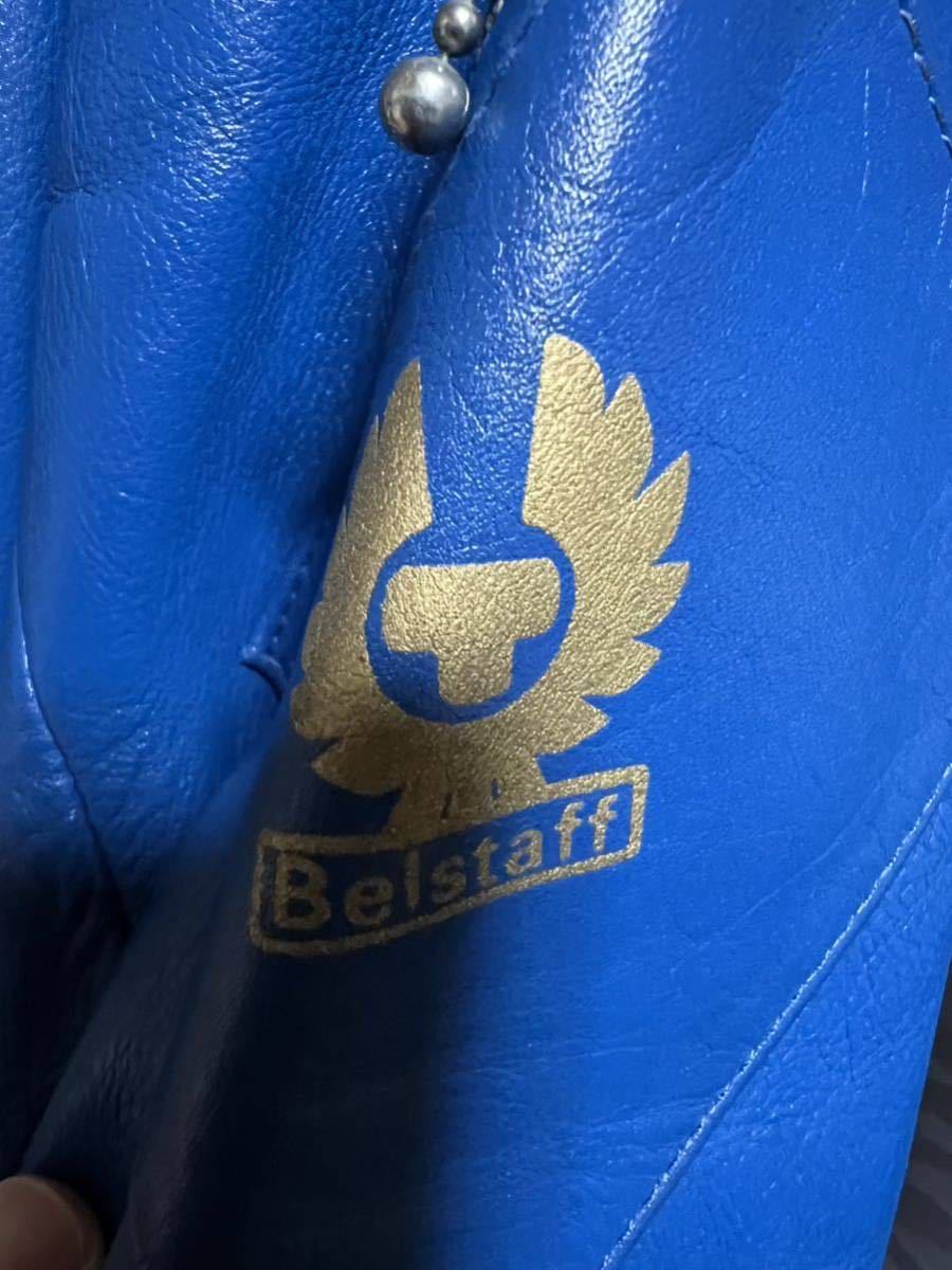 Belstaff ヴィンテージ ベルスタッフ ライダース ブルー 38 レザージャケット_画像2