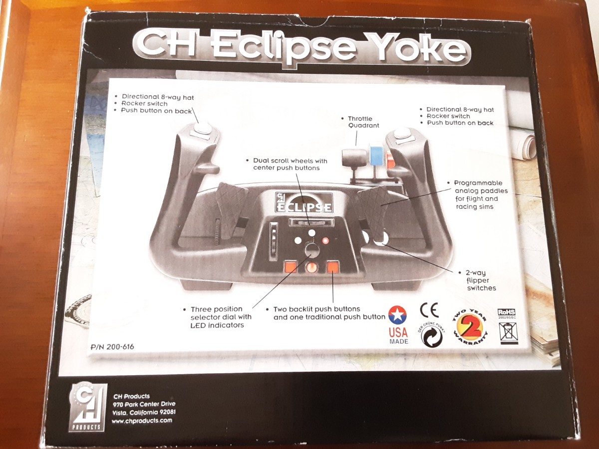 CH FLIGHTSIMULATOR ECLIPSE YOKE USB 箱、日本語取説有り_画像2