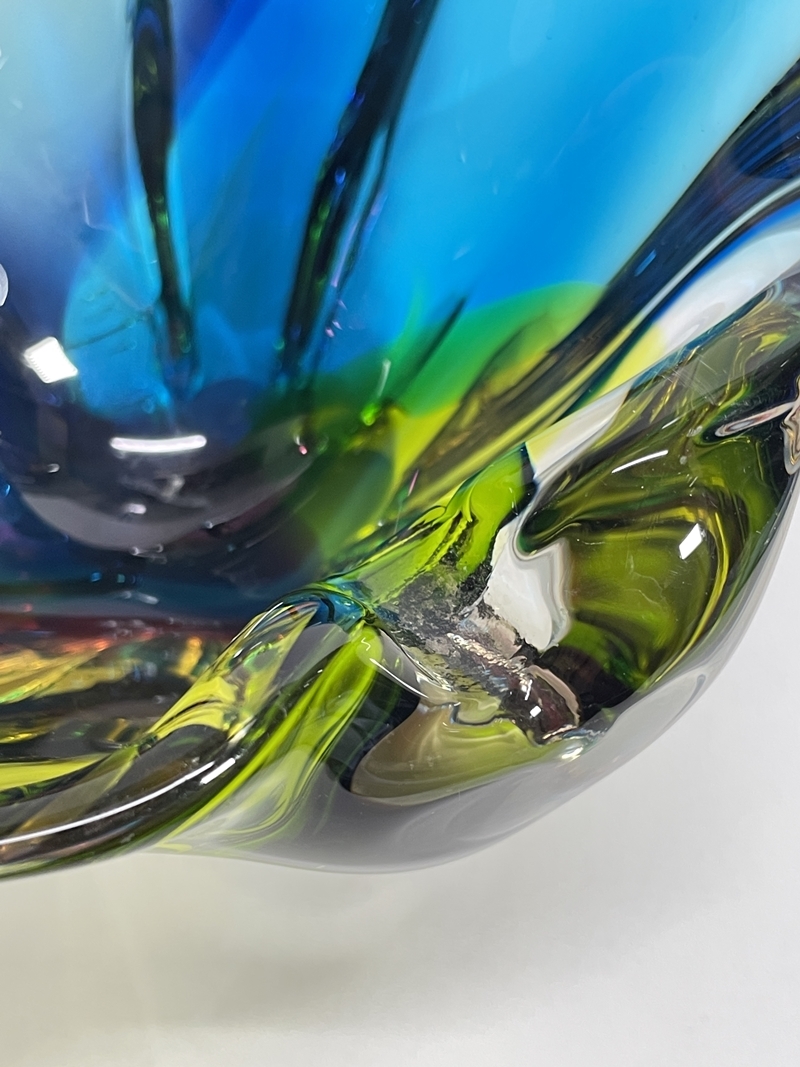 ● コレクター必見 ガラス製 灰皿 喫煙具 喫煙グッズ 工芸ガラス オブジェ 飾り 置物 インテリア 雑貨 ef957の画像5