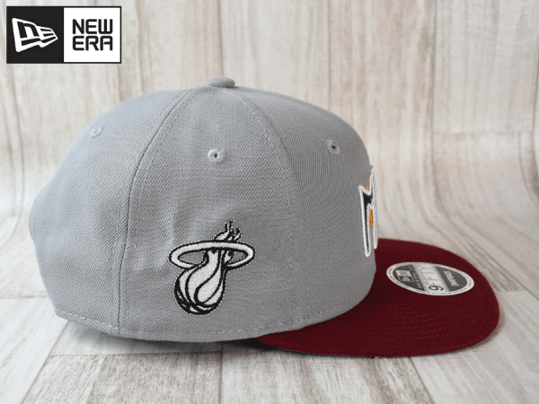 ★未使用品★NEW ERA ニューエラ NBA MIAMI HEAT マイアミ ヒート 9FIFTY ORIGINAL FIT フリーサイズ キャップ 帽子 A154_画像4