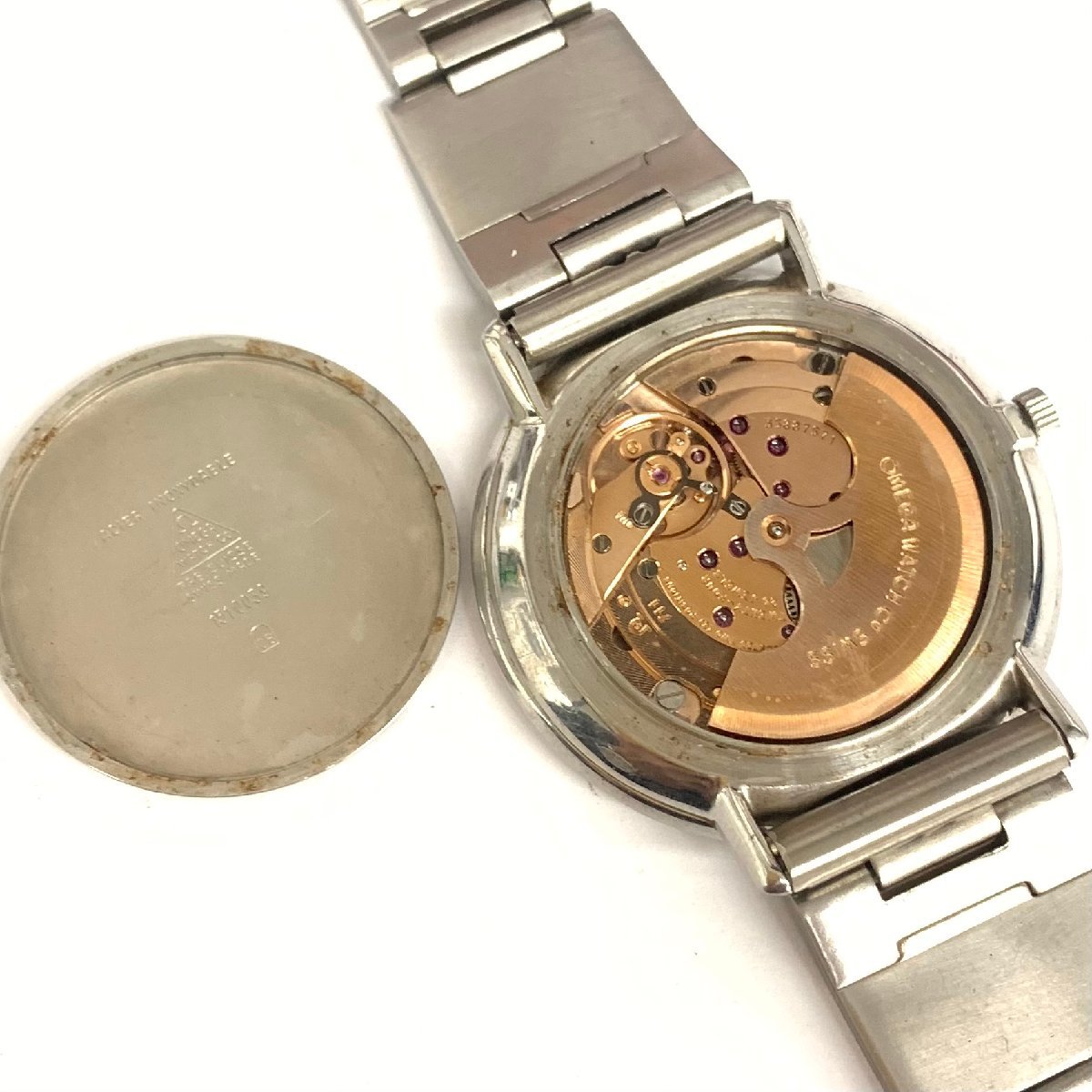 ■ 1円 ～ 中古品 ■ OMEGA オメガ ■ ヴィンテージ デヴィル 151.0039 自動巻き Cal. 711 ■Ω竜頭 機械式 グレー シルバー 銀 ストライプ_画像8