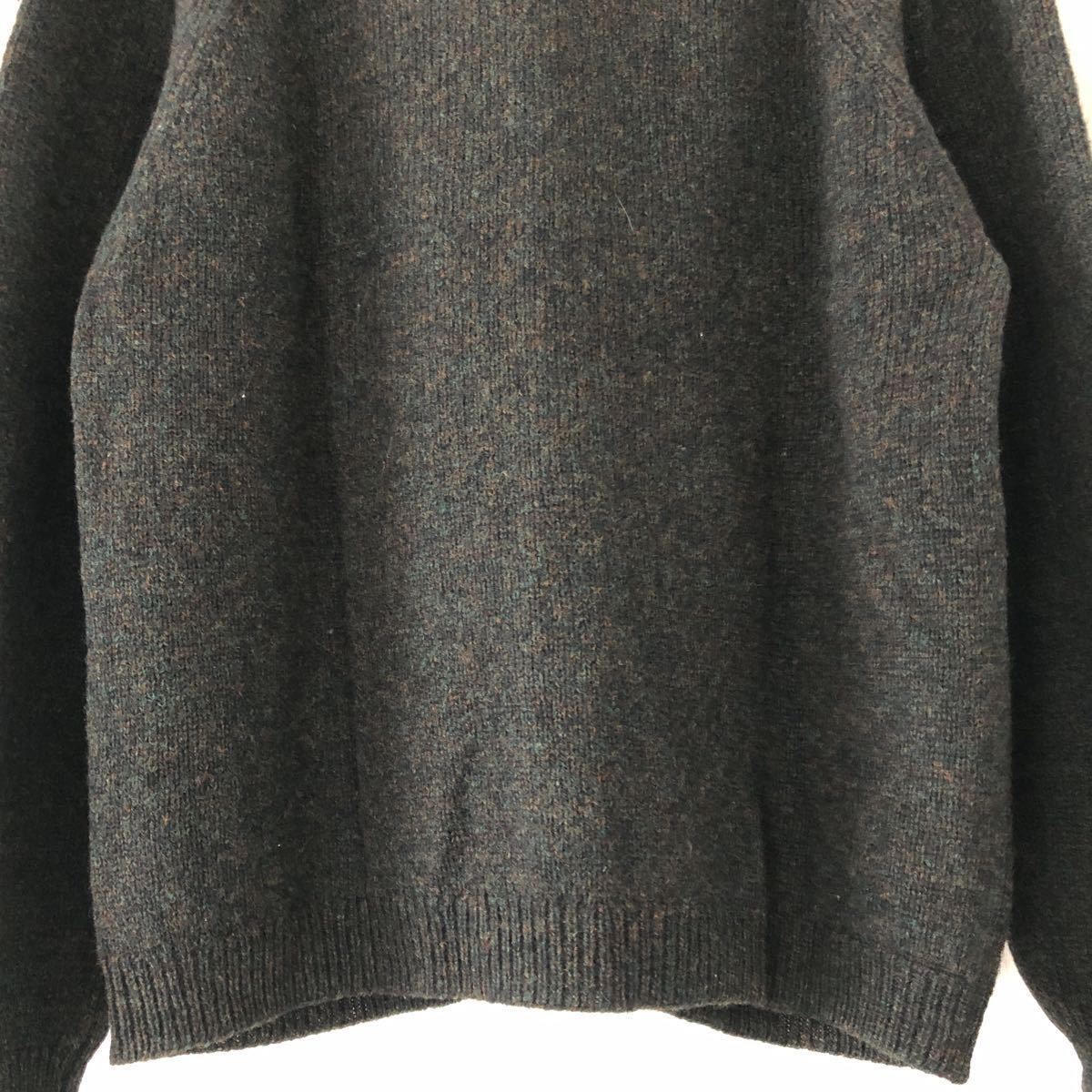 (k) 60s 60年代 Isles knit shetland スコットランド製 42 ニット カーディガン 長袖 茶色 ブラウン 直し跡あり_画像6