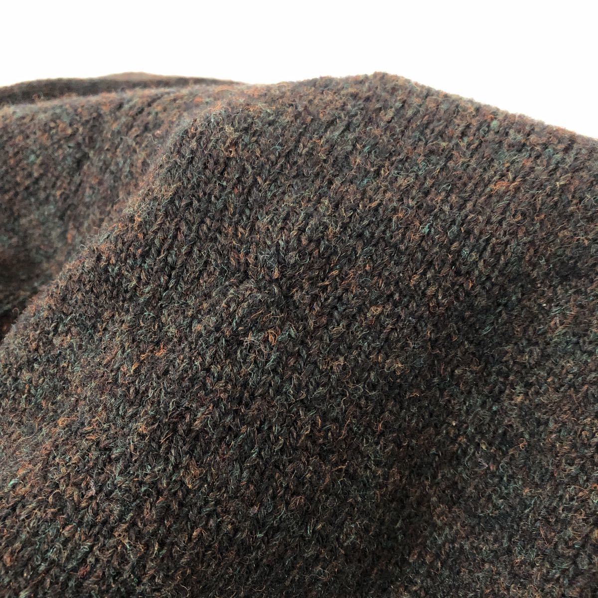 (k) 60s 60年代 Isles knit shetland スコットランド製 42 ニット カーディガン 長袖 茶色 ブラウン 直し跡あり_画像9