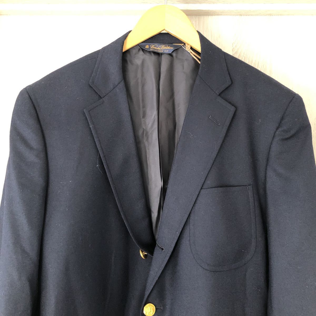 (k) BROOKS BROTHERS MADISON 3B 金ボタン 紺ブレ ジャケット VITALE BARBERIS CANONICO イタリア生地 42SHT フォーマル_画像3