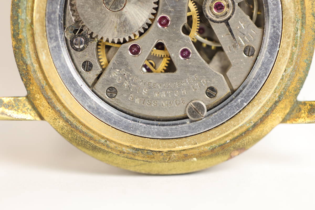 （B115）1950年代　スイス製　手巻き時計　Cortez　コルテッツ　17石　メンズ　金色　アンティーク　ジャンク品　委託品_画像8