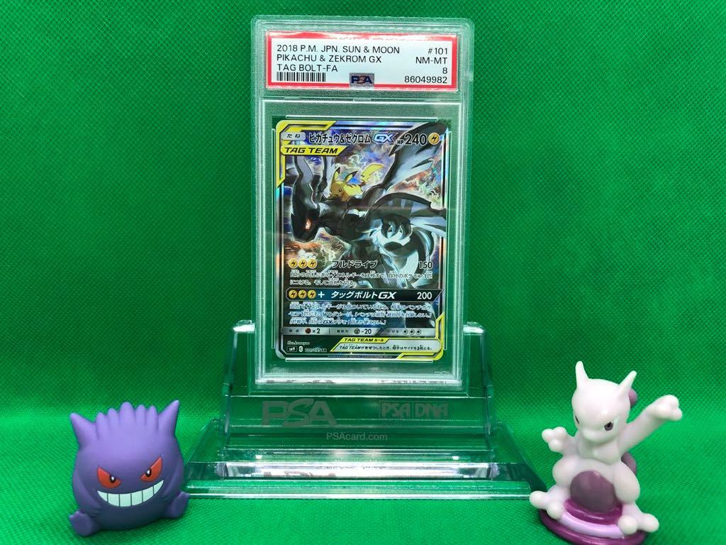 衝撃特価 PSA8 ピカチュウ&ゼクロムgx 101/095 シングルカード