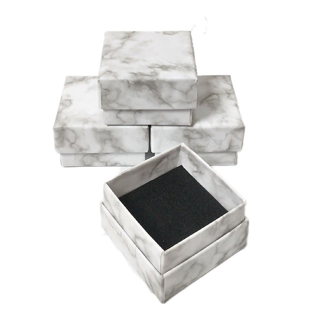 【1個】 ギフトボックス 大理石柄 大理石模様 アクセサリー  ジュエリー 正方形 箱 パッケージ 包装 プレゼント 指輪 ピアス