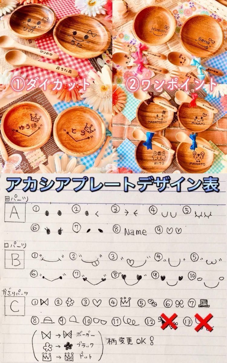 名前入れ食器☆12cm円形プレート&スプーンセット○出産祝い☆離乳食食器☆誕生日プレゼント☆ギフト☆結婚祝いペア食器☆ハンドメイド