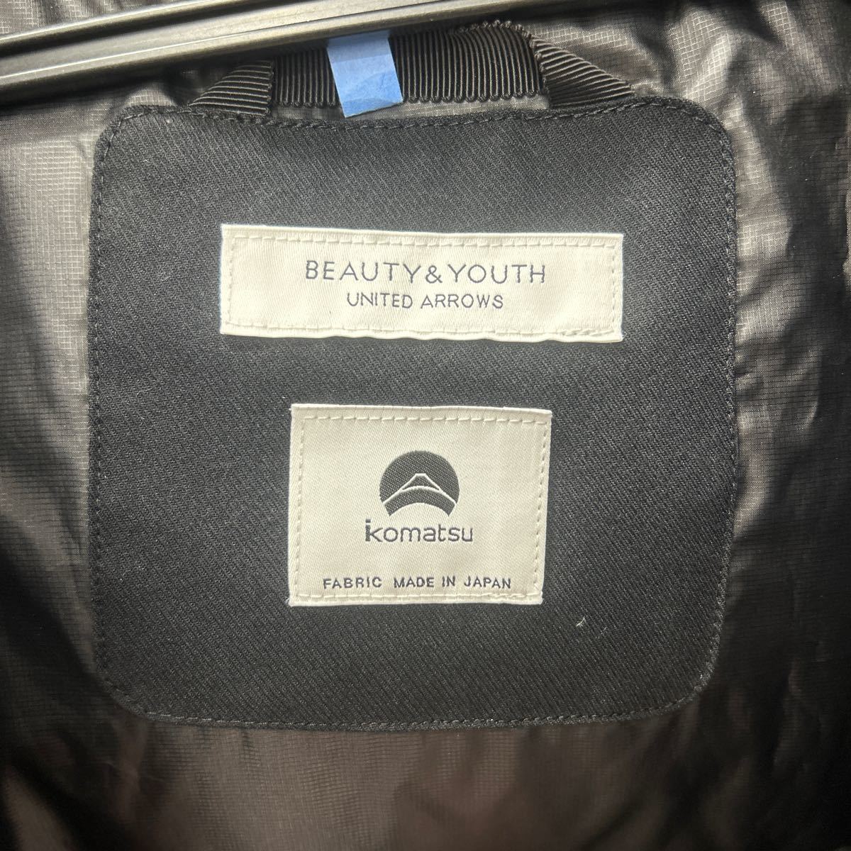 UNITED ARROWS 小松マテーレ ユナイテッドアローズ ブラック ダウン ダウンジャケット BEAUTY YOUTH ウール_画像2