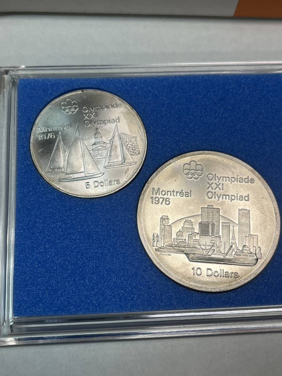 1976年 第21回 オリンピック モントリオール大会 銀貨　モントリオールオリンピック記念硬貨　5ドル×2枚 10ドル×2枚 カナダ 1円スタート_画像2