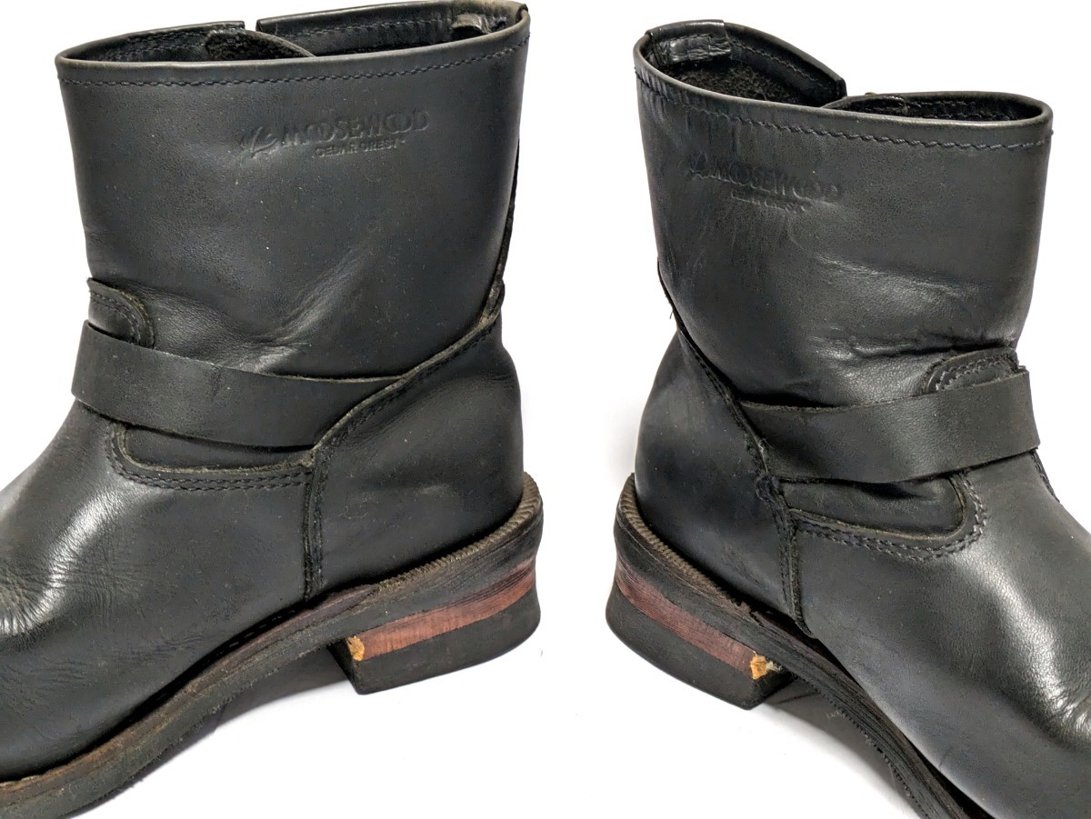 CEDER CREST 26cm engineer boots Short steel tu popular brand formal bike black original leather plain tu free shipping 