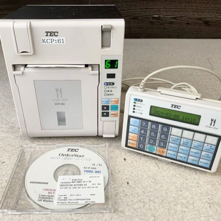 1円 動作品 TEC 東芝テック OrderStar リモートプリンタ KCP-200-R 操作パネル KCPKB-200 ディスク セット まとめ 売り切り 動作確認済み_画像1