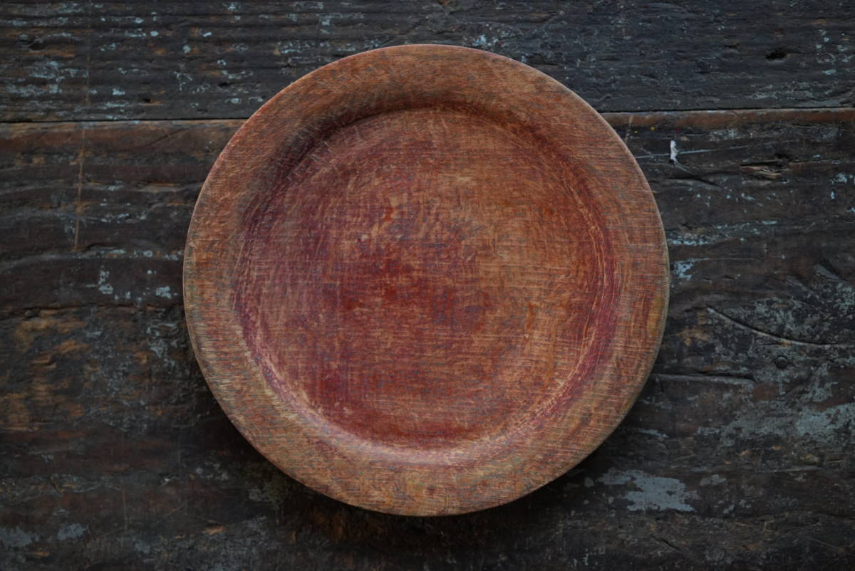 18世紀 1700年代 スウェーデン木皿 Swedish Wooden Round Rim Plate / フォークアート 民芸 オブジェ 古道具 アンティーク 器 11