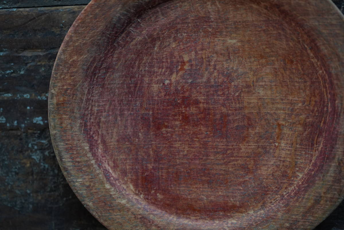 18世紀 1700年代 スウェーデン木皿 Swedish Wooden Round Rim Plate / フォークアート 民芸 オブジェ 古道具 アンティーク 器 11