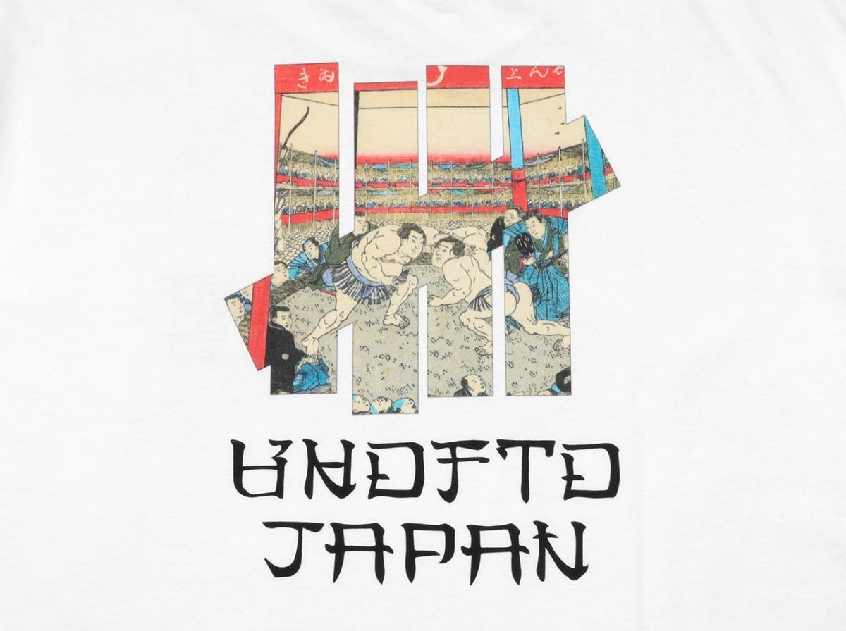 未使用下げ札付き UNDEFEATED UKIYOE SUMO S/S TEE アンディフィーテッド 浮世絵 相撲 tシャツ ホワイト サイズM_画像4