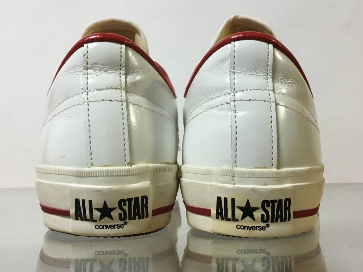 未使用品 デッドストック 初期 日本製 CONVERSE ONE STAR OX コンバース ワンスター レザー 白赤 US8.5_画像4