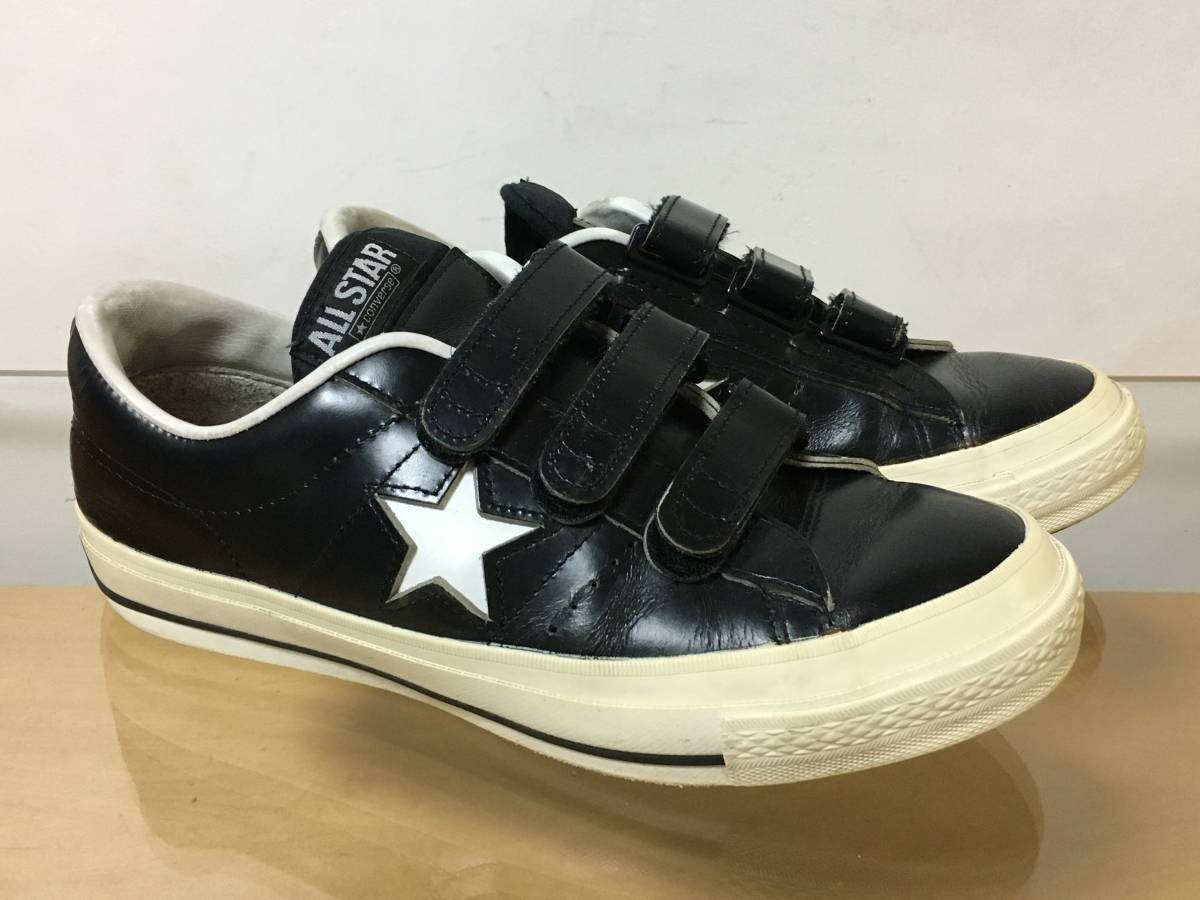 CONVERSE ONE STAR V-3 OX コンバース ワンスター ベルクロ ブラック 黒 US7 25.5cm