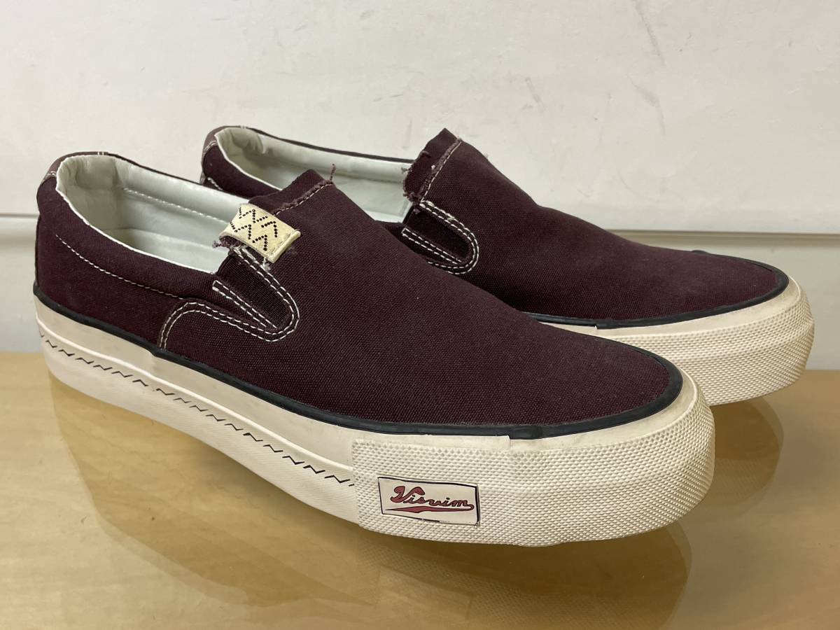 極美品 19aw VISVIM SKAGWAY PATTEN SLIP-ON ビスビム ヴィズヴィム スカグウェイ パターン スリッポン スニーカー パープル US9.5_画像2