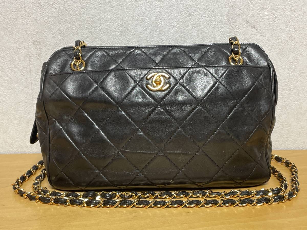 CHANEL シャネル マトラッセ チェーンショルダーバッグ ココマーク ギャランティカード付属