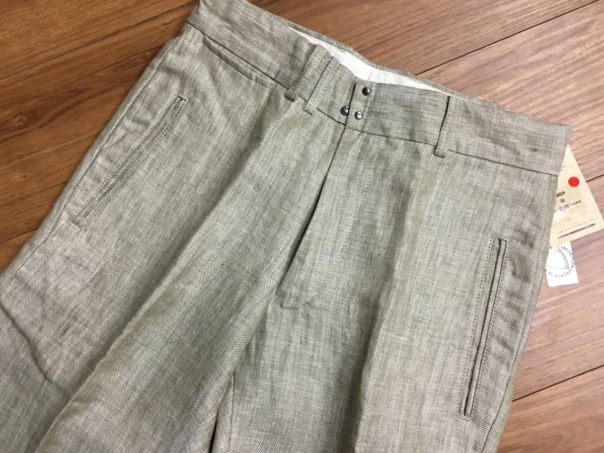 未使用品 Anachronorm LINEN HERRINGBONE TROUSERS ANA024 アナクロノーム リネンヘリンボーントラウザーズ パンツ サイズ00_画像3