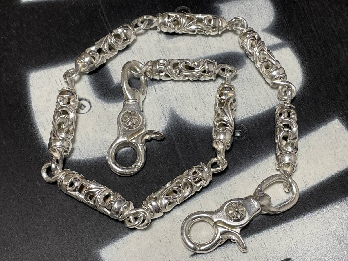 新品仕上げ アローズ保証書付属 CHROME HEARTS クロムハーツ CHAIN ROLLER ローラーチェーン ウォレットチェーン 9リンク 2クリップ_画像1