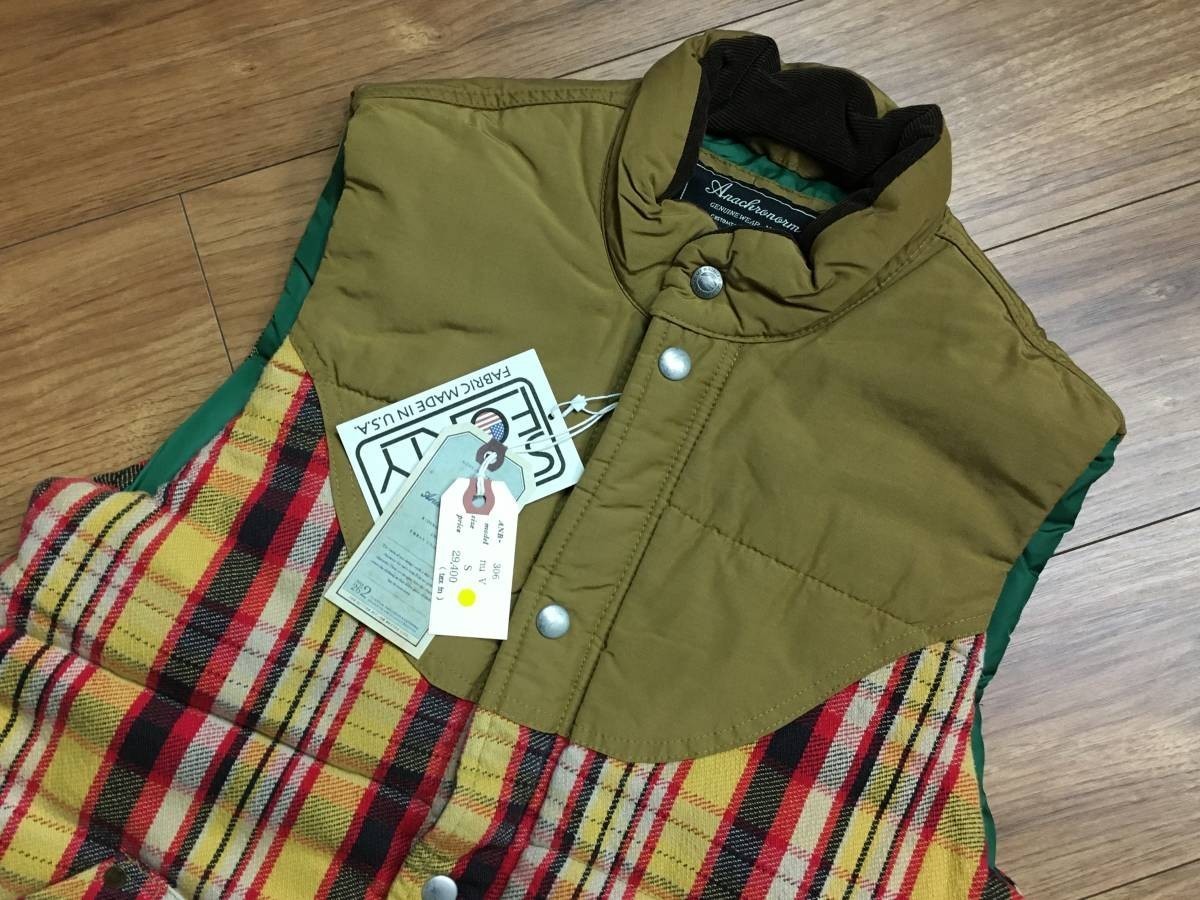  unused lowering . attaching Anachronorm hole Chrono -mMt. RAINIER DESIGN mount re-nia special order NU 5 cotton inside down vest check flannel size S