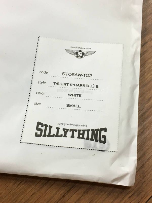 未使用品 SILLY THING ST06AW-T02 T-SHIRT PHARRELL B WHITE シリーシング ファレルウィリアムス tシャツ サイズS_画像8