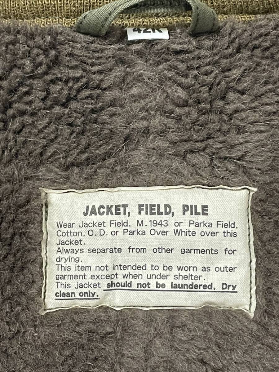 極美品 20周年記念 42R THE REAL McCOY'S リアルマッコイズ MJ8117 PILE FIELD JACKET M-1943 M-43 パイル フィールド ジャケット オリーブ_画像5