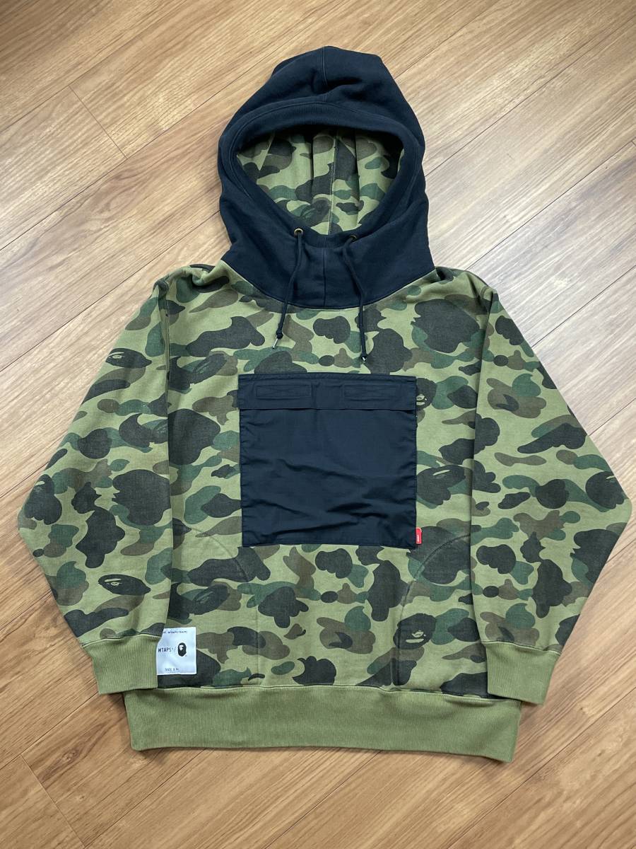 WTAPS × A BATHING APE ダブルタップス アベイシングエイプ 1st camo ファーストカモ 猿迷彩 スウェットパーカー サイズ1_画像1