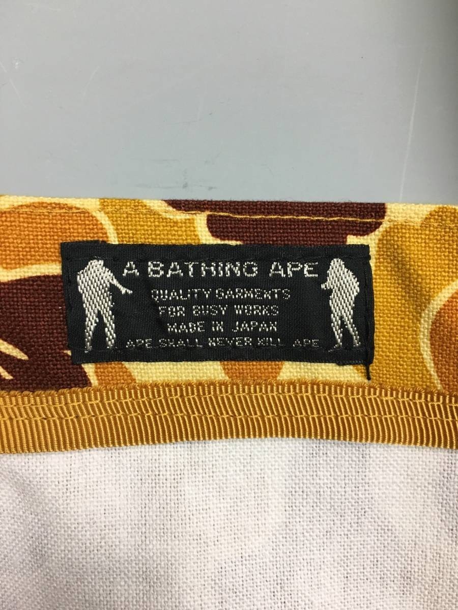 A BATHING APE アベイシングエイプ 猿迷彩 カモ トートバッグ キャンバス オレンジ_画像4