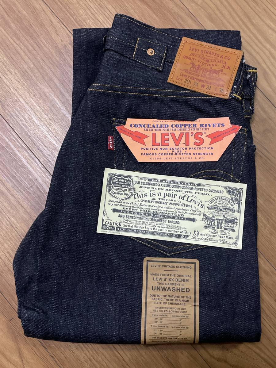 未使用品 バレンシア工場製 LEVI'S リーバイス 201XX 201 0003 裏刻印555 デニム ジーンズ W31L36