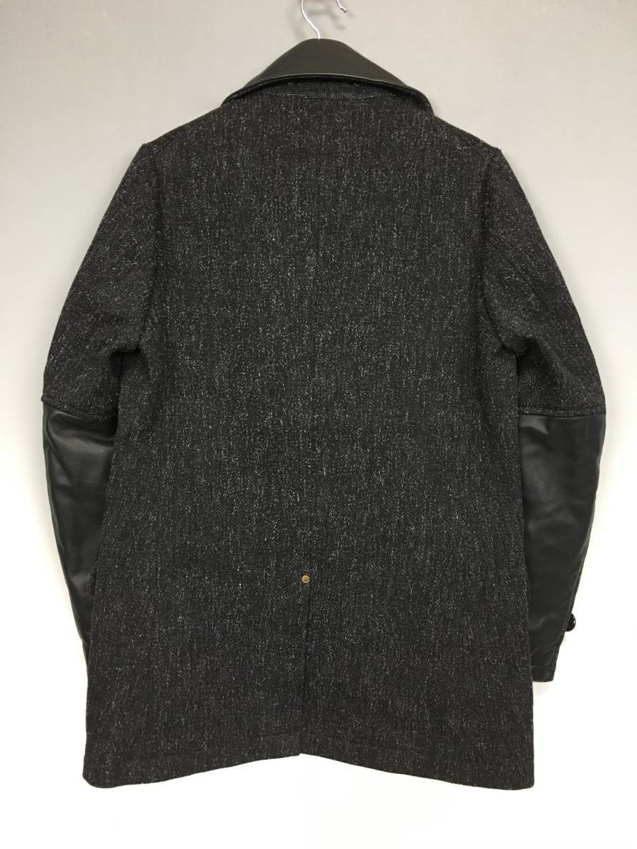 未使用品 Anachronorm アナクロノーム Kemp Melton P-Coat ケンプメルトンピーコート Pコート ジャケット レザー切替 サイズ01_画像3