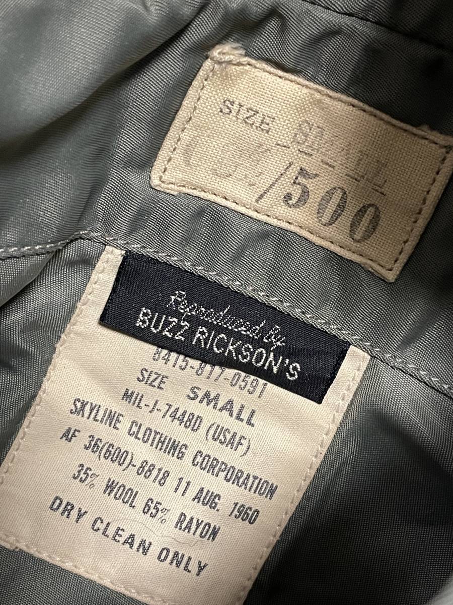 500着限定 Sサイズ BUZZ RICKSON'S バズリクソンズ M13572 L-2B SKYLINE CLOTHING CORPORATION 実名復刻 フライトジャケット ブルーリボン_画像6