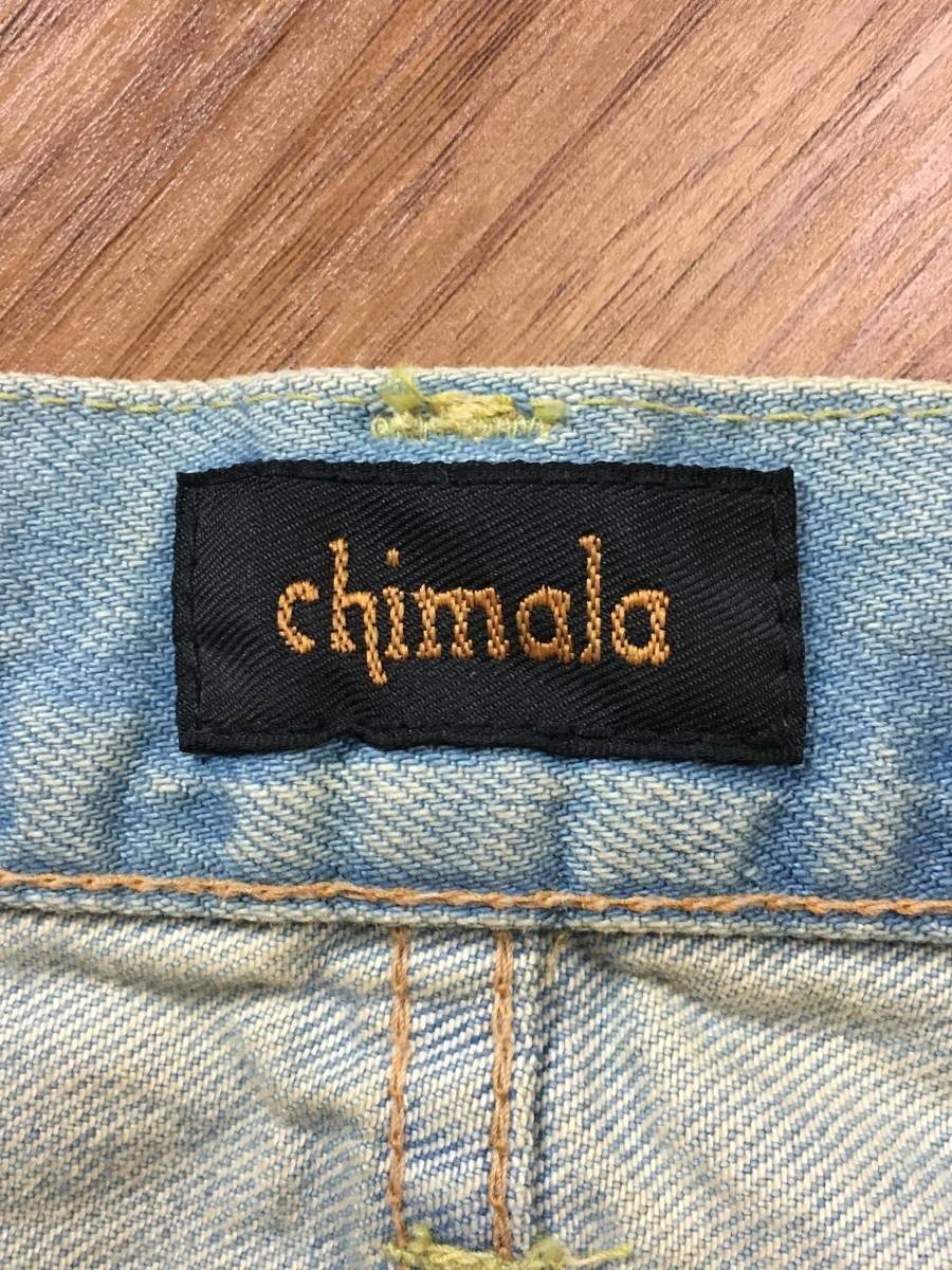 未使用品 chimala チマラ デニム ショーツ ショートパンツ カットオフ ライトインディゴ サイズ28_画像6