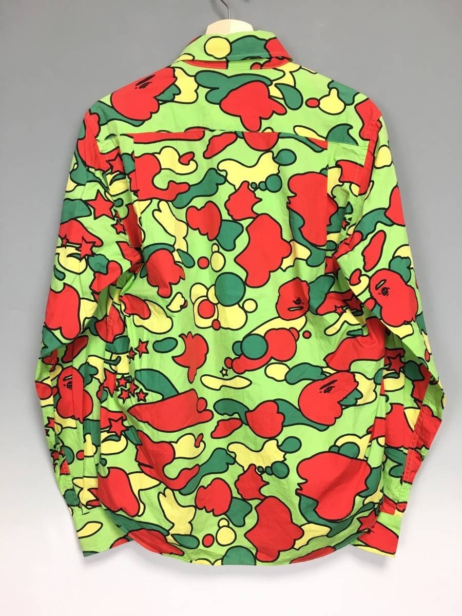 A BATHING APE A Bathing Ape PSYCHE CAMO rhinoceros ke duck shirt size M STA Star duck 