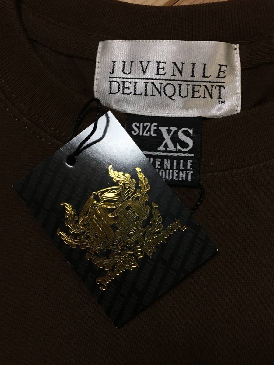 未使用品 JUVENILE DELINQUENT ジュベナイルデリンクエント 罪人 Tシャツ SST-228 ブラウン サイズXS_画像5