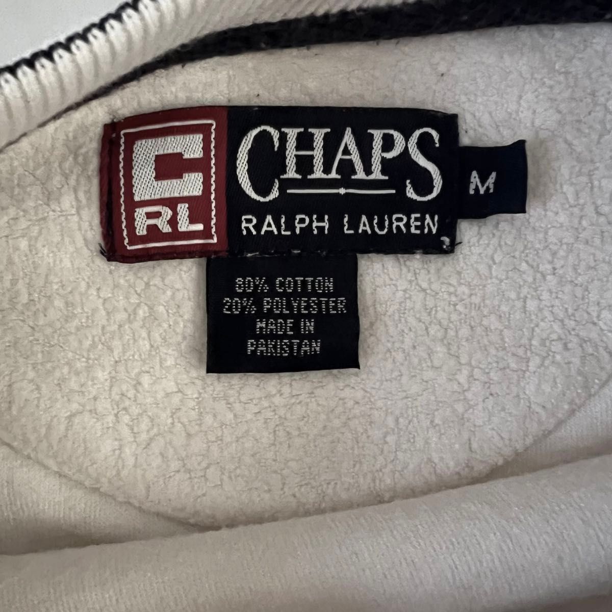 CHAPS チャップス　ラルフローレン　スウェット　タオル地　白　ロゴ　古着