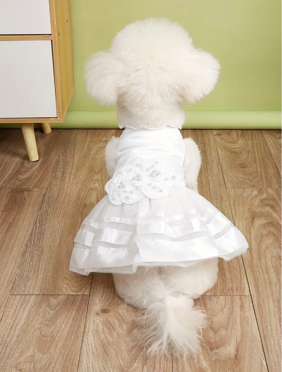【新品未使用】 犬服 ペット ドレス ウェディングドレス ワンピース　M