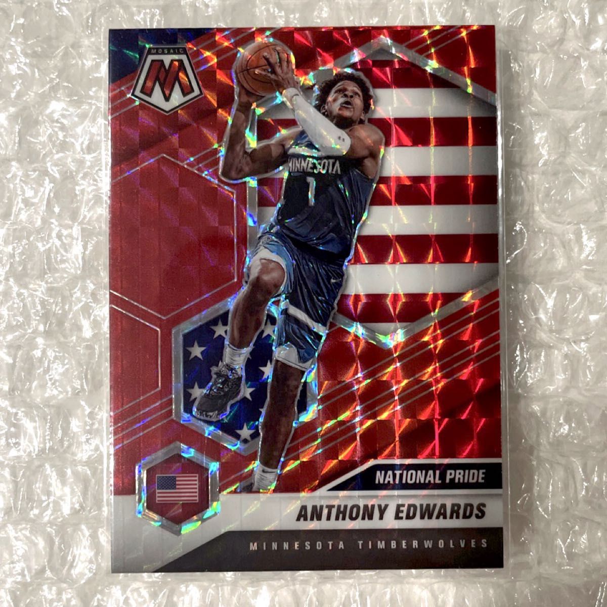 RC Anthony Edwards Mosaic Red Prizm アンソニー・エドワーズ Wolves NBA