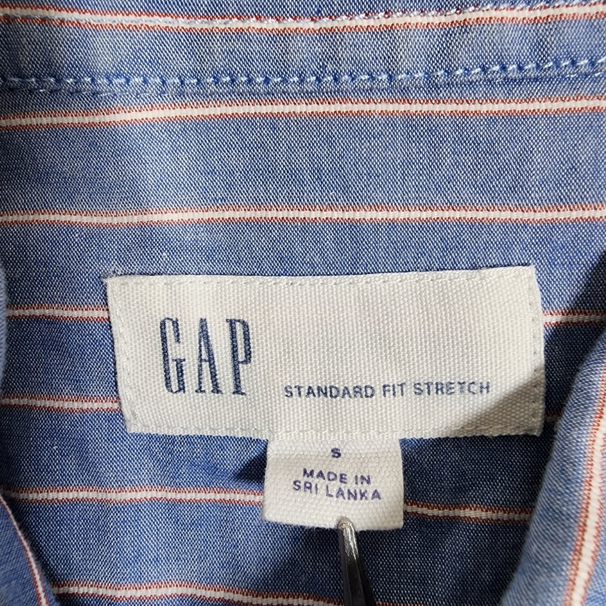 Y3 美品 GAP ギャップ メンズ ボタンダウン シャツ 半袖 人気 S ブルー（青）ストライプ柄 コットン 定番 人気 夏 カジュアル 