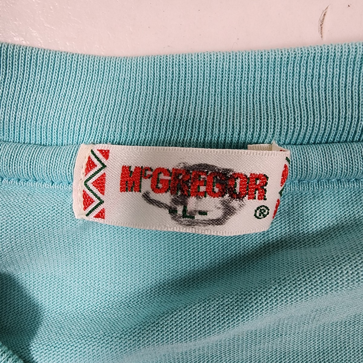Y3 McGREGOR(マックレガー) メンズ クルーネック Tシャツ アイスグリーン 青 緑 半袖 L ロゴプリント 定番 