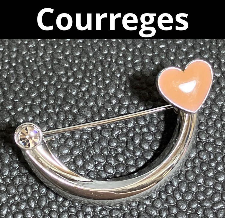 [ws110] прекрасный товар Courreges Courreges брошь серебряный цвет Heart Stone (2)