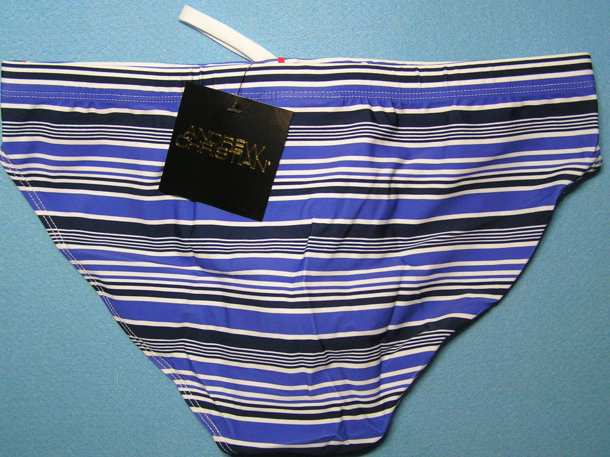 即決新品 7979-SavoST M-アンドリュー クリスチャン Andrew Christian Savoy Stripe Bikini スイムビキニブリーフ 現品表記サイズ M_画像9