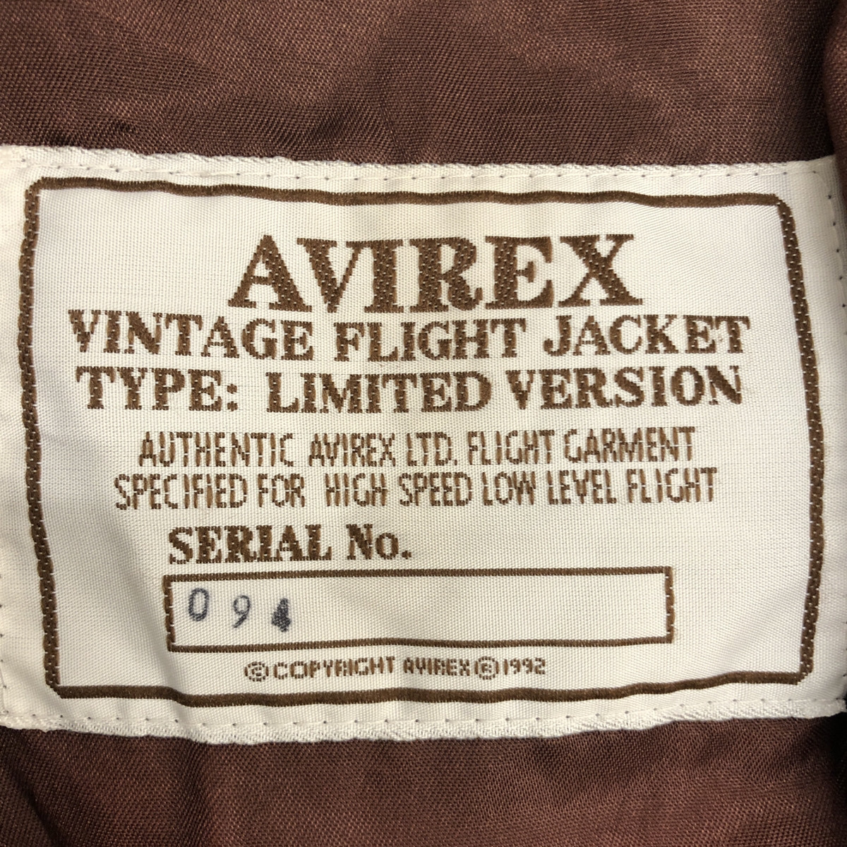 ● AVIREX アヴィレックス G-1 M-422A Flight Leather Jacket フライト レザー ジャケット ハンドペイント IDEAL ブラウン 茶 サイズ38 104_画像9