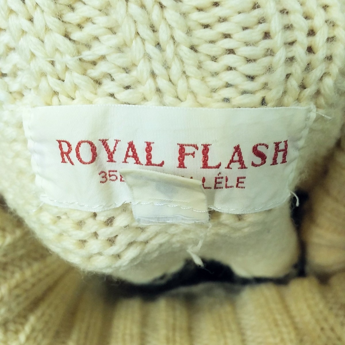 90’s/ROYAL FLASH ネイティブ柄ウール タートルネックセーター(L)_画像3