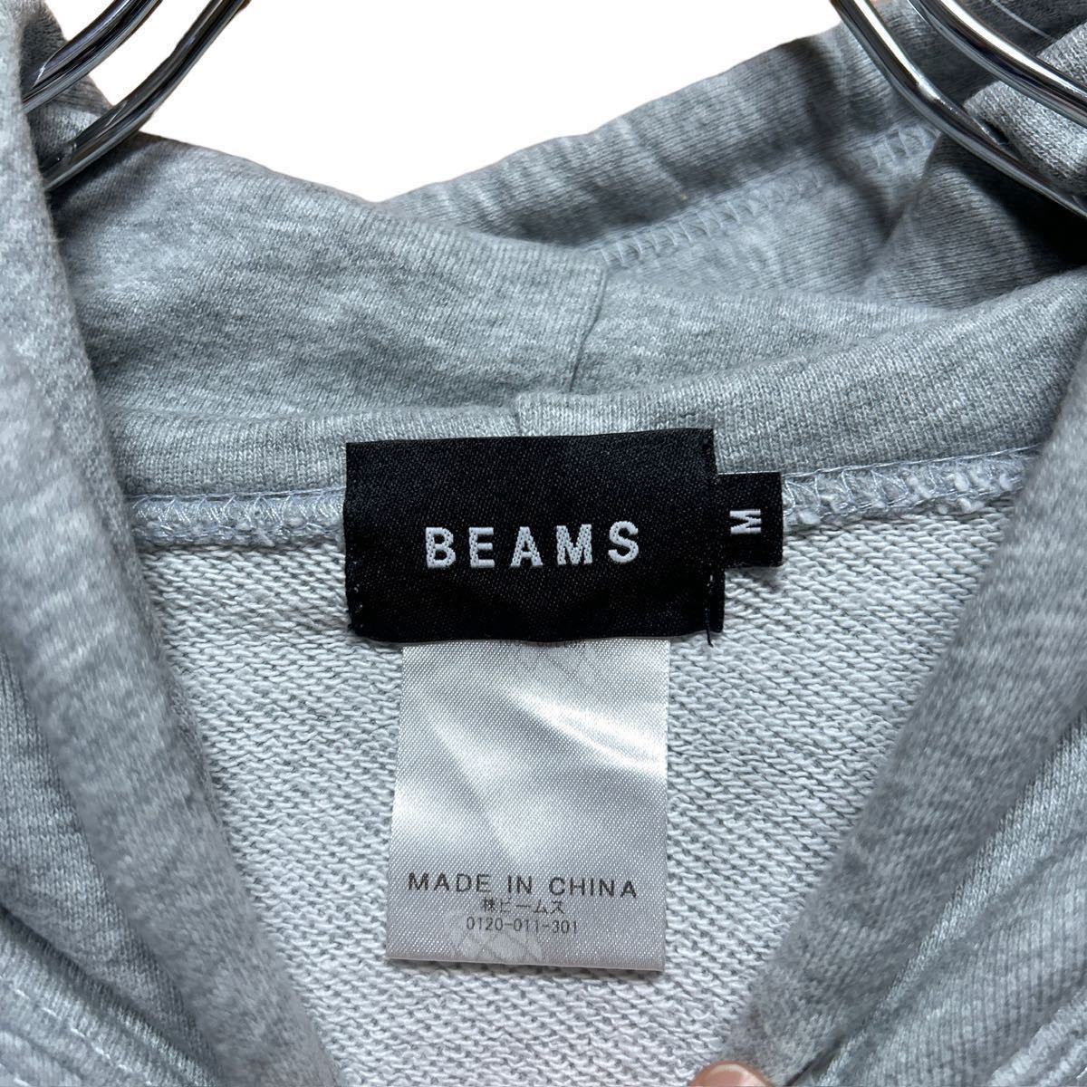 ●洗濯プレス済み● BEAMS ビームス シルクスクリーン 雰囲気◎ コットンスウェットパーカー sizeM【1771】_画像5