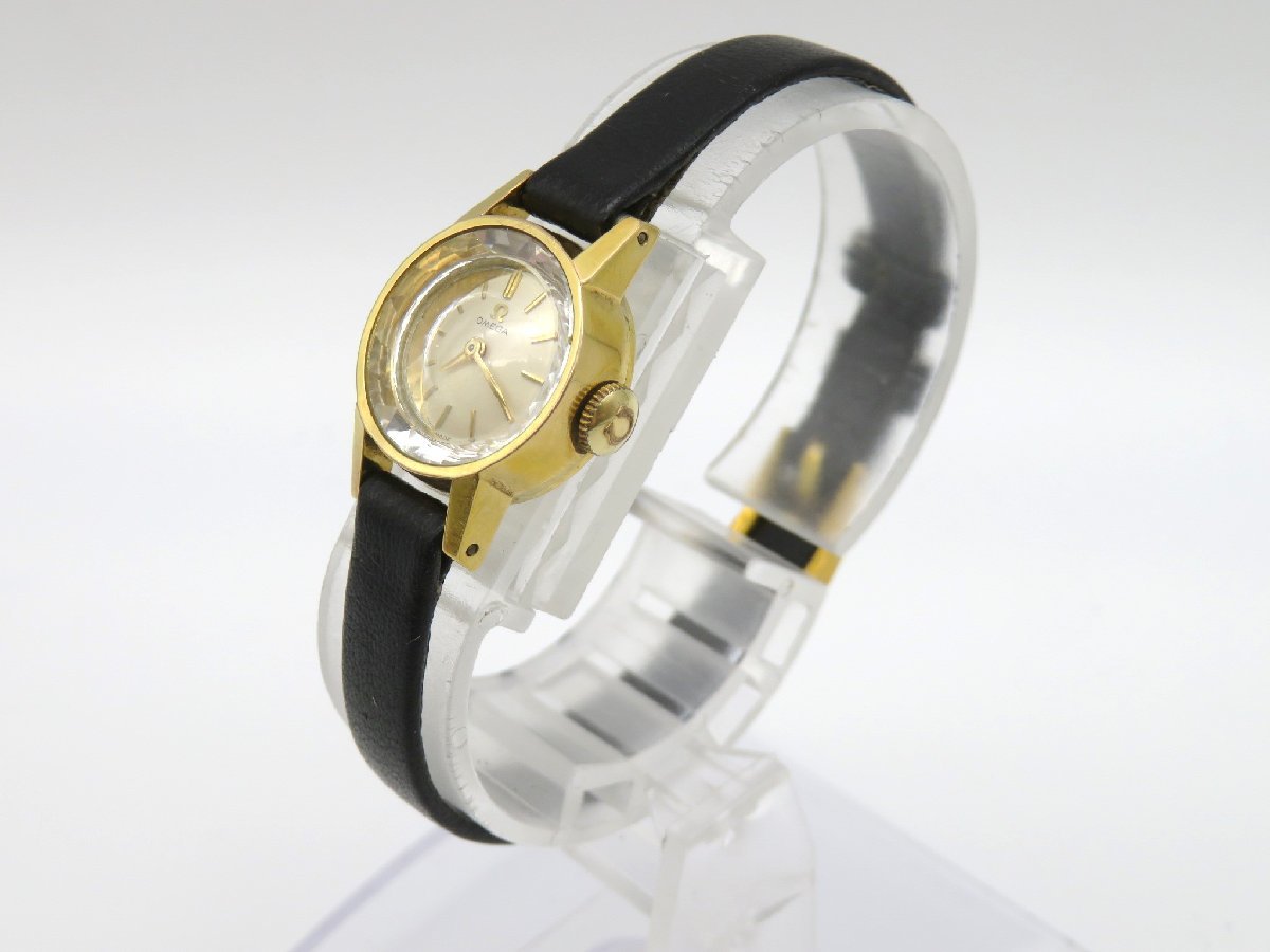 1円◆稼働◆　オメガ　　カットグラス　シャンパン　クオーツ　レディース　腕時計　　J224_画像2