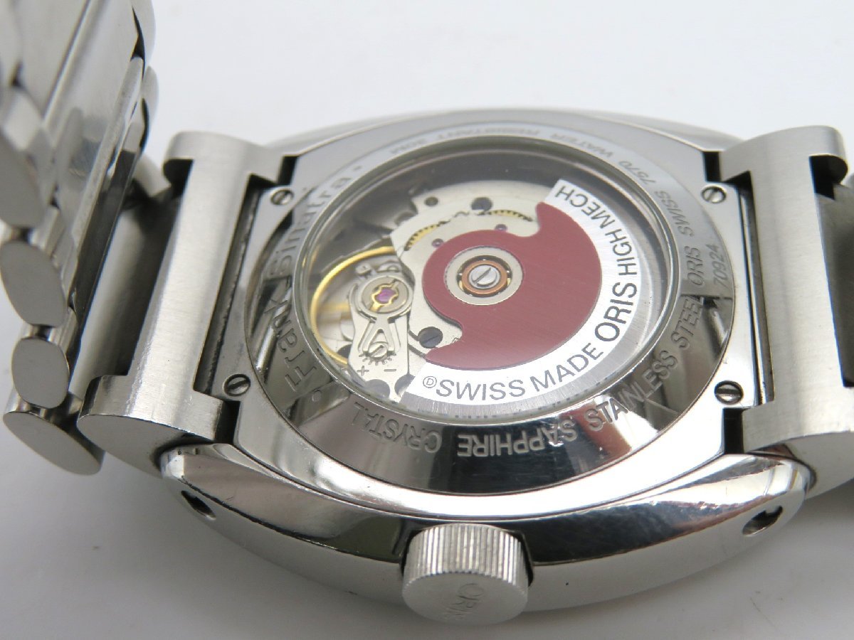 1円◆稼働◆　オリス　7570　フランクシナトラ　ホワイト　自動巻き　メンズ　腕時計　　M733_画像5